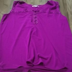Purple sleeveless blouse